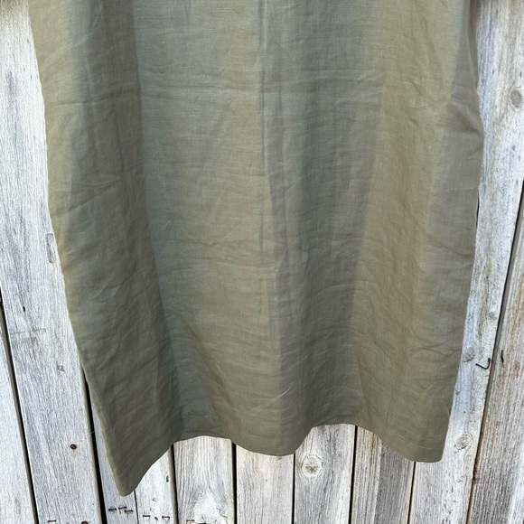 Marvin Browne Linen Short Sleeve Tunic Dress Olive Green M - Picture 11 of 13
